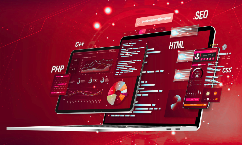 Image of Website Development in which multiple elements of website development are placed.